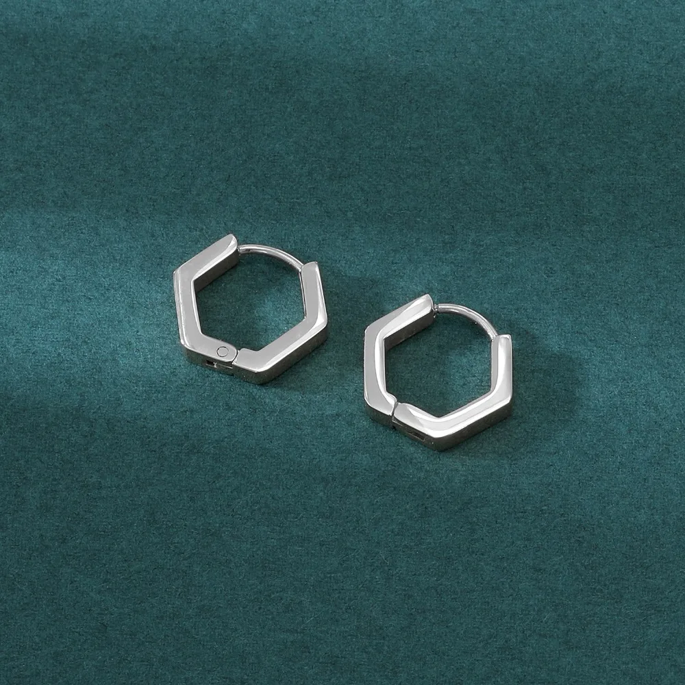 Stainless Steel Hoop Earrings for Women Men Black Rose Gold Plated Circle Round Earring Geometric Classic Cartilage Earrings