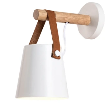 

LED White Solid Wood Wall Lamp Bedside Lamp Children's Night Light Modern Nordic Loft Interior Home Decoration Warm White 85-265