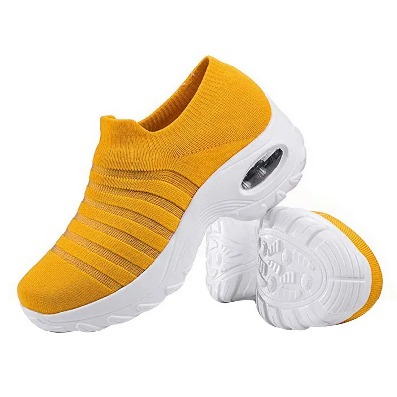 

Women Vulcanized Shoes High Quality Air Cushion Women Sneakers Slip On Flats Shoes Women Loafers Plus Size 44 Walking Flat Shoes