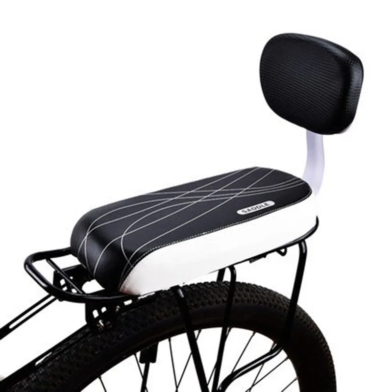ROBESBON горный велосипед задняя подушка полка пилотируемое седло детская велосипедная подушка для езды утолщенная задняя Удобная универсальная - Цвет: Black with white