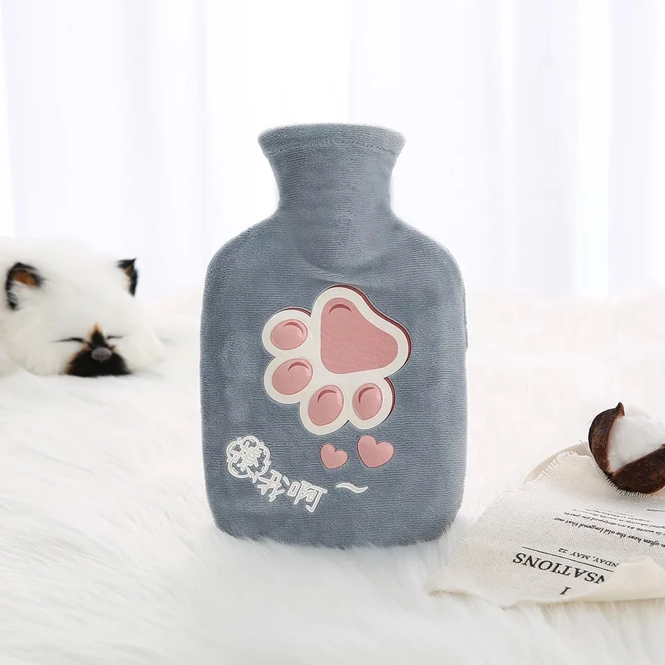 350 ml 1 шт. милые толстые горячие портативные бутылки для воды, резиновые зимние теплые бутылки для воды, грелка для рук для девочек, карман для рук, сумка для горячей воды - Цвет: 350 ml
