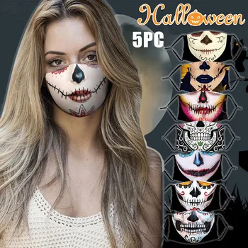 

Day Of The Dead Mask Skull Cosplay Fashion Face Print Masks Halloween Party Funny Skeleton Face Cover Mexican Festival Catrinas
