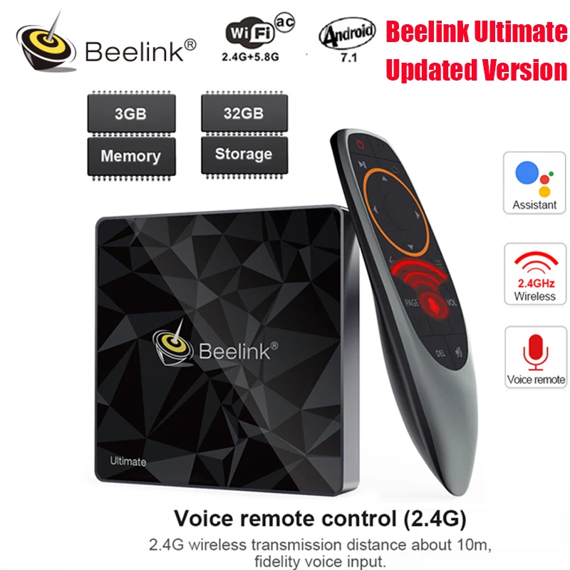 Beelink GT1/GT1-A Ultimate tv Box Amlogic S912 Восьмиядерный Android 6,0 медиаплеер 3G ram 32G rom 5G wifi Bluetooth телеприставка