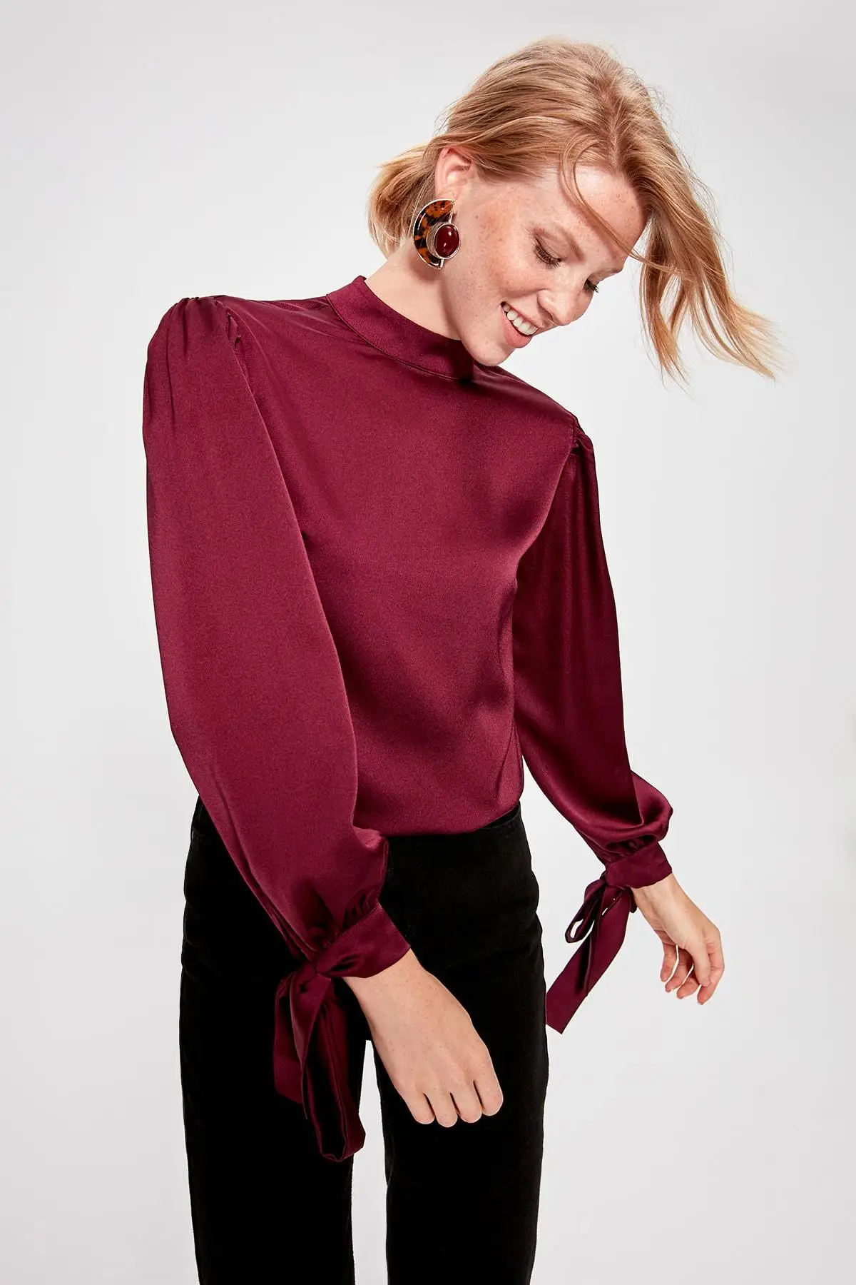 Trendyol murdhum шнуровка detayl'bluz TOFAW19FG0082