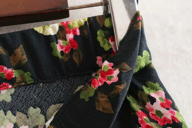 Новая женская модная юбка с цветочным узором и принтом трапециевидной формы Женская Повседневная стильная длинная юбка на молнии сбоку vestidos mujer QUN475