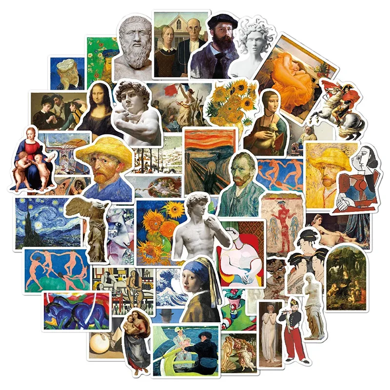 

10/30/50pcs World Artist Work David Aesthetic Stickers DIY Travel Luggage Guitar Fridge Laptop Cool Graffiti Stickers Kids Decal