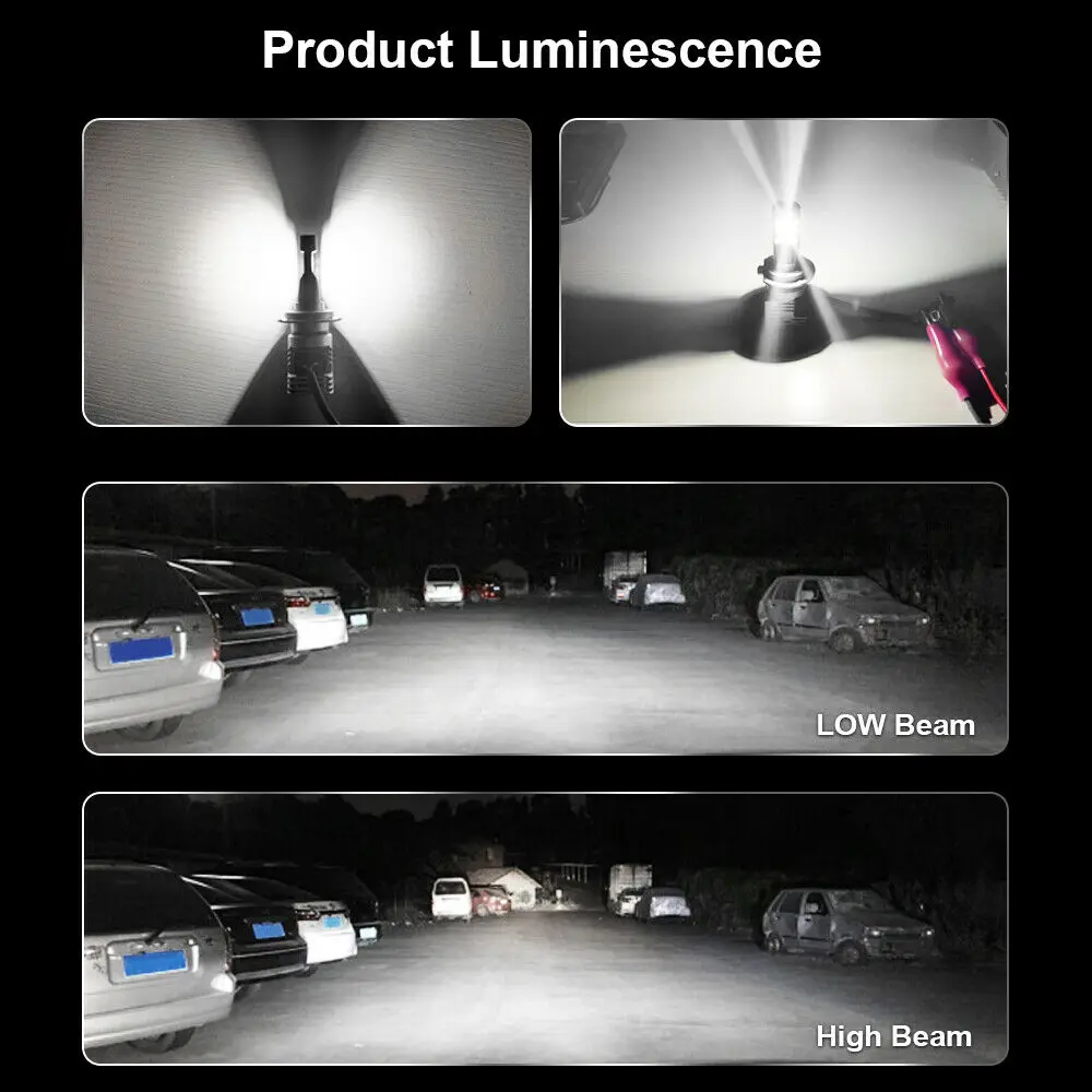 2Pcs/set 9005 LED Headlight Kit 2000W 24000LM 9005/HB3/H10 6500K Car White Fog Lights