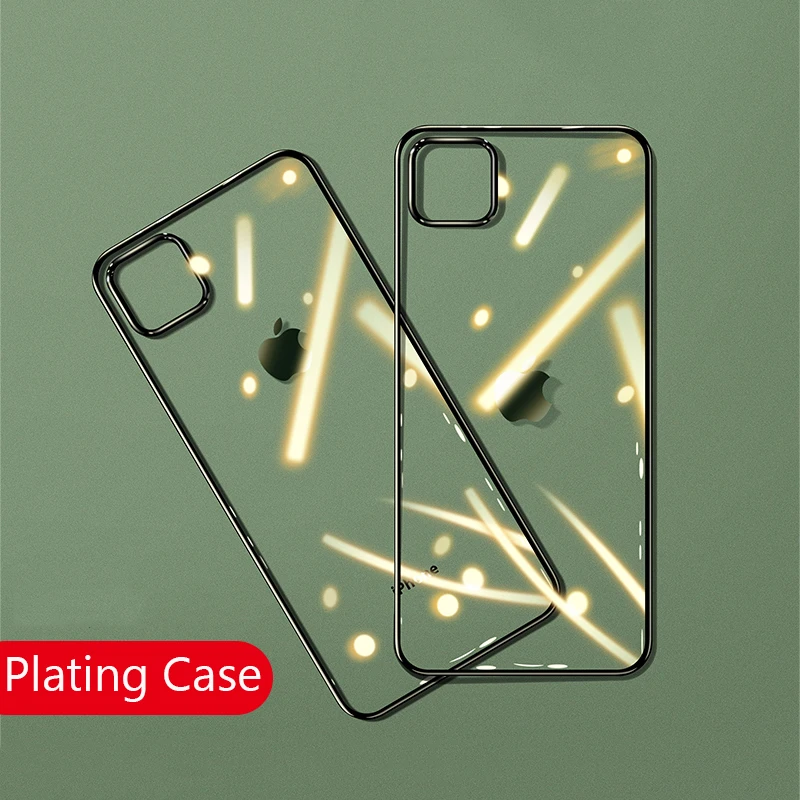 

Lainergie Plating Clear Phone Cases For iPhone 11 Pro Luxury Soft Silicone Case Cover For iPhone 11 Pro Max