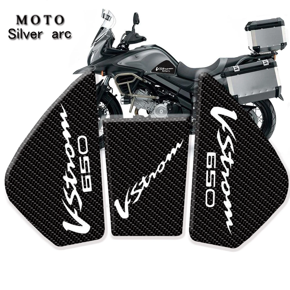 1SET Для SUZUKI V-Strom 650 DL650 V-strom650 DL 650 VStrom мотоциклетная противоскользящая накладка на бак наклейка накладка боковой газовый наколенник протектор 3D - Цвет: 1SET