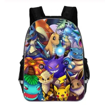 

New 11/13/16/18 inch Pikachu School Bags For Boys Girls Cartoon School Kids Backpack Children Mochila Gift Support customed