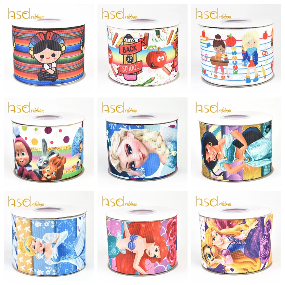 

HSDCraft 22MM 25MM 38MM 50MM 75MM princess series HT Grosgrain Ribbon 10Yards/Roll