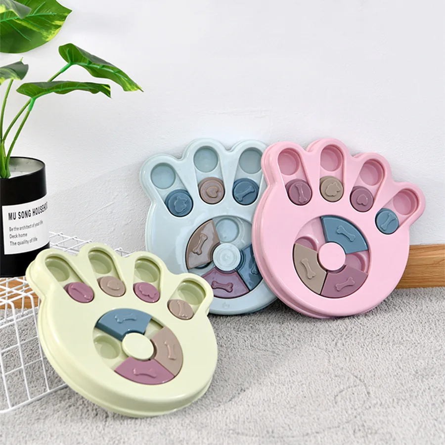 WH Pet Supplier Interactive Seek-A-Treat Flip N Flap Bone Shuffle Toy Puzzle Dog IQ Training Treats food seeking feeder toy | Дом и сад