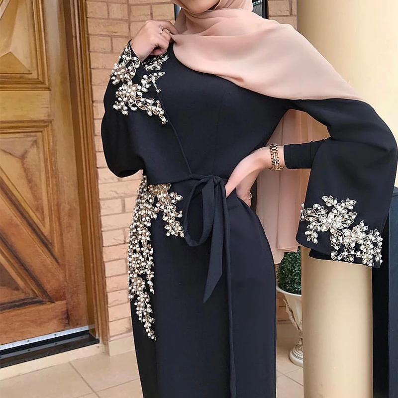 Абая Дубай мусульманский хиджаб платье Абая для женщин марокканский кафтан турецкие платья молитва Исламская одежда халат Femme Оман