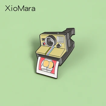 

Instant Camera Enamel Pin Meme Retro Photo Picture Badge Brooches Backpack Lapel Pins Fashion Jewelry Gift for Women Men