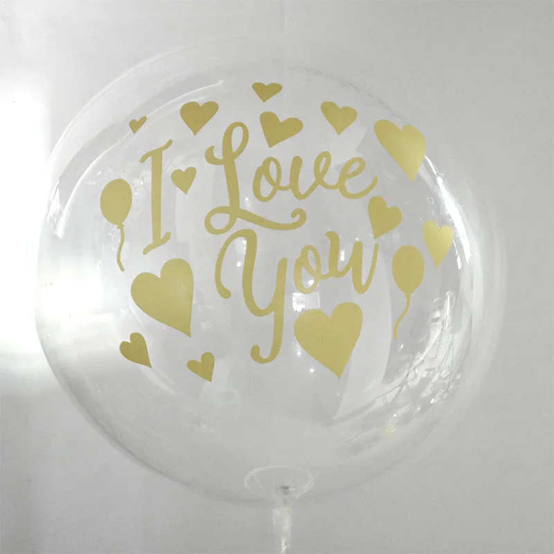1 шт. 20 дюймов прозрачный шар с наклейкой на день рождения воздушные шары Гелиевый шар Свадебные украшения для дня рождения - Цвет: Gold-D