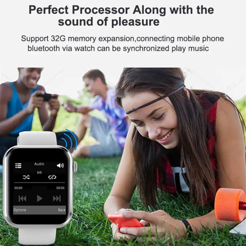 New Smart Watch KY001  Women big screen men Sport Fitness Bluetooth Smartwatch Phone Music player SIM TF Card for iOS Android