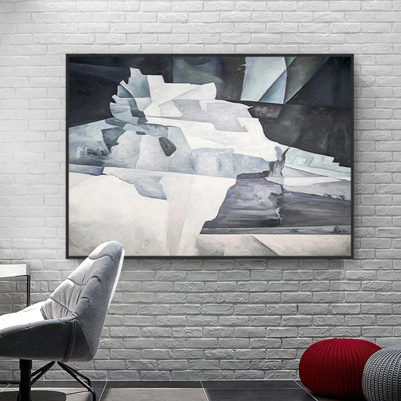 

Abstract Color Horizontal Version Of The Living Room Sofa Background Decorative Painti Black And White Hand-painted Oil Painting