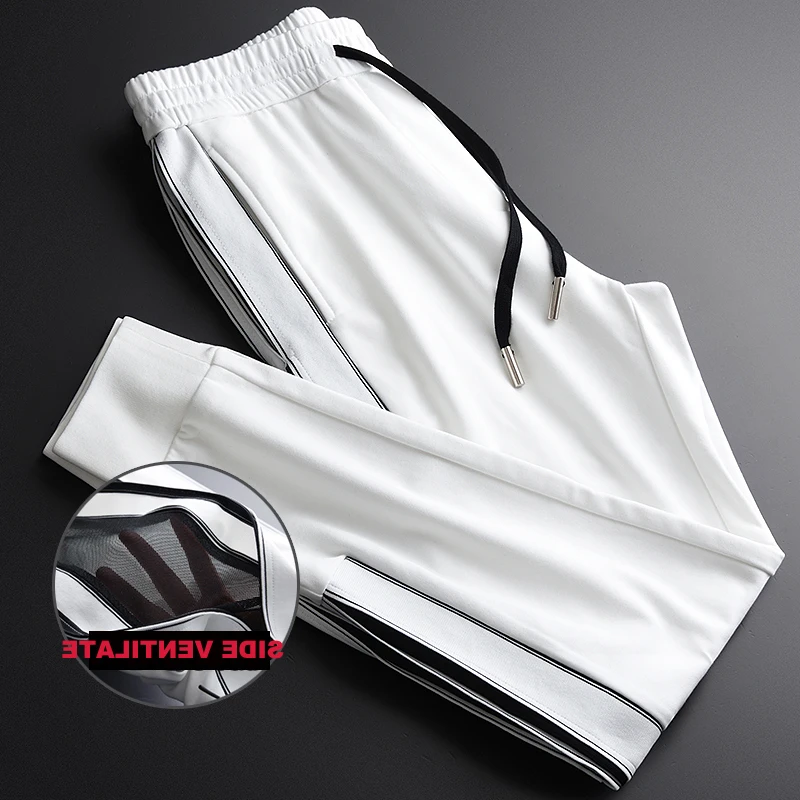 

Mignlu Man Luxury Side Ventilate Design Sport Men Casual Pants Plus Size 4xl Hight Quality Slim Fit Mens Trousers