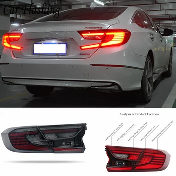 

Tail Lamp case LED taillights Tail Lights taillight Rear Lamp LED braking moving light signal for Honda Accord 2018 2019
