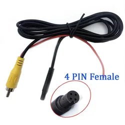 Car Camera Adapter Cable 4P 4-pin Interface To RCA Male Extension Cable 1.5 Meters