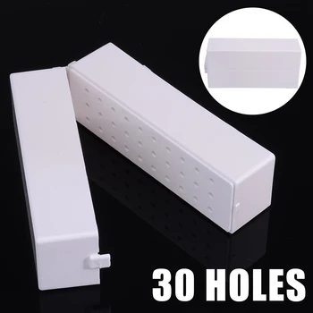 

30 Holes Nail Drill Bits Storage Box Holder Empty Stand Display Box Nail Case Cutter Organizer Container Manicure