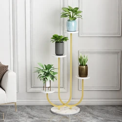 Support à plantes et fleurs en fer forgé, décoration d'intérieur, balcon, salon, Simple, multicouches 