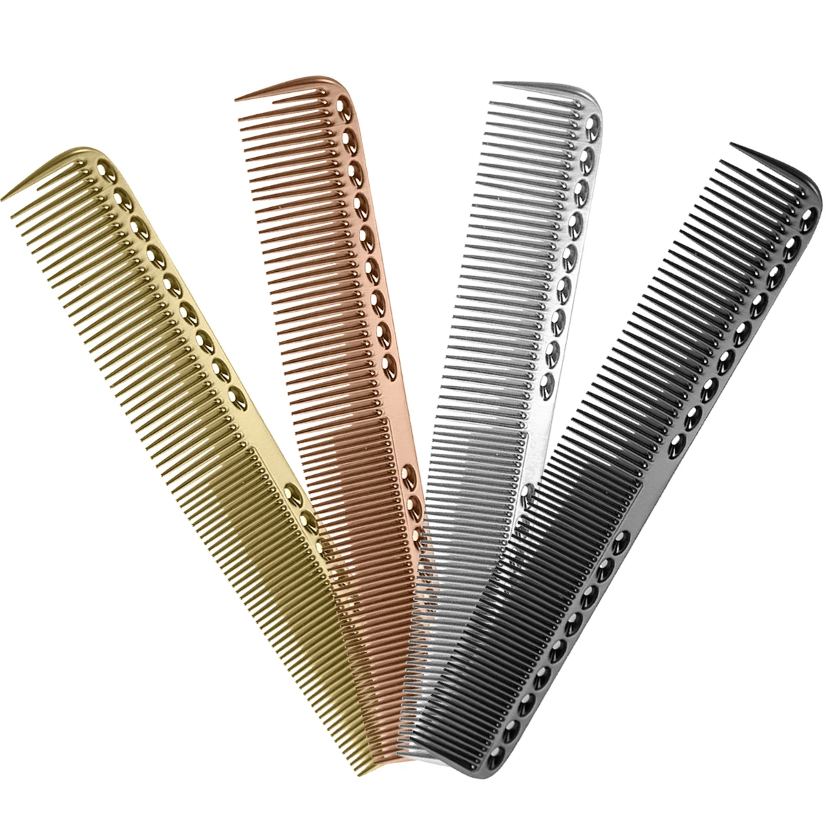 Professional Aluminum Metal Cutting Comb Hair Hairdressing Barbers Salon Heat Resistant Antistatic Combs Hairbrush | Красота и