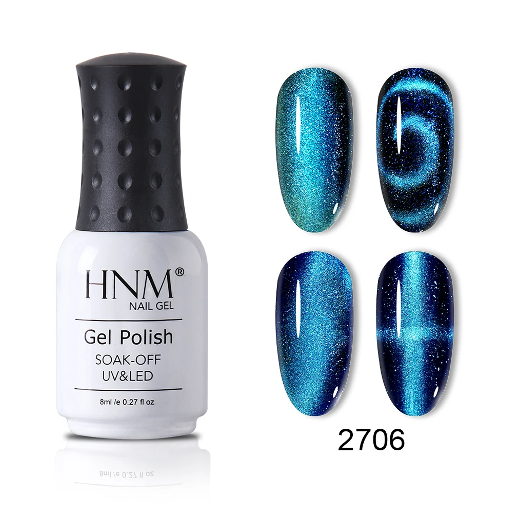 Glitter 6 HNM 8 мл 9D блеск Хамелеон кошачьи глаза гель лак для ногтей черная основа требуется замачивать Магнитный УФ светодиодный лак - Цвет: Glitter 6