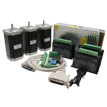 

CNC Router 3 Axis kit, 3pcs DM542 stepper motor driver +nema 23 stepper motor 57x100mm 2.5Nm+1 breakout board+ power supply