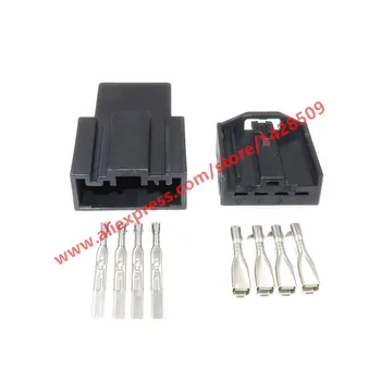 

10 Sets 4 Pin Car Bass Audio Plug Automotive Wire Speaker Connector Black Colour For BMW VW