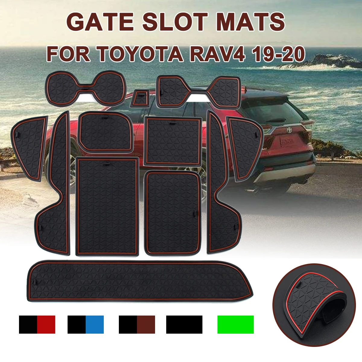 for Toyota RAV4 2019-2020 XA50 Anti-Slip Mat Phone Gate Slot Mats Cup Rubber Pads Rug RAV 4 50 Car Accessories Stickers | Автомобили и