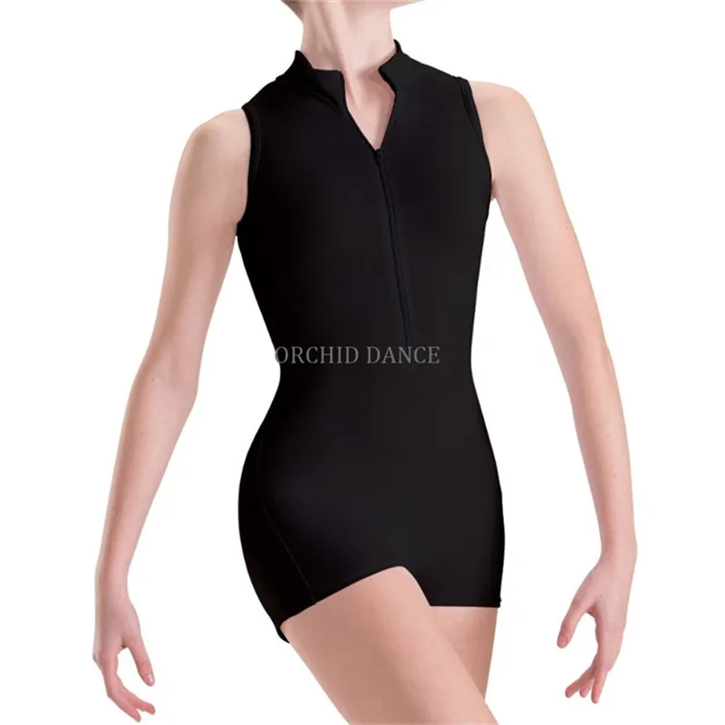 Factory Wholesale High Quality Kids Girls Shiny Lycra Short Black Unitard | Тематическая одежда и униформа