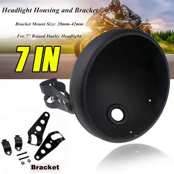 

7 inch Black Headlamp Housing Motorcycle Universal Headlight Housing Mount Brackets LED Adjustable Headlamp Holder