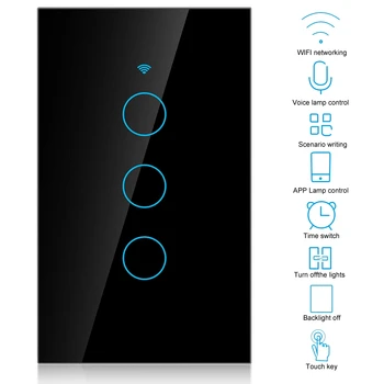 

Wireless Smart Switch Single Circle 2.4GHz WiFi Touch Screen Switch Voice Control Remote Sharing Control Wall Mounted Switch
