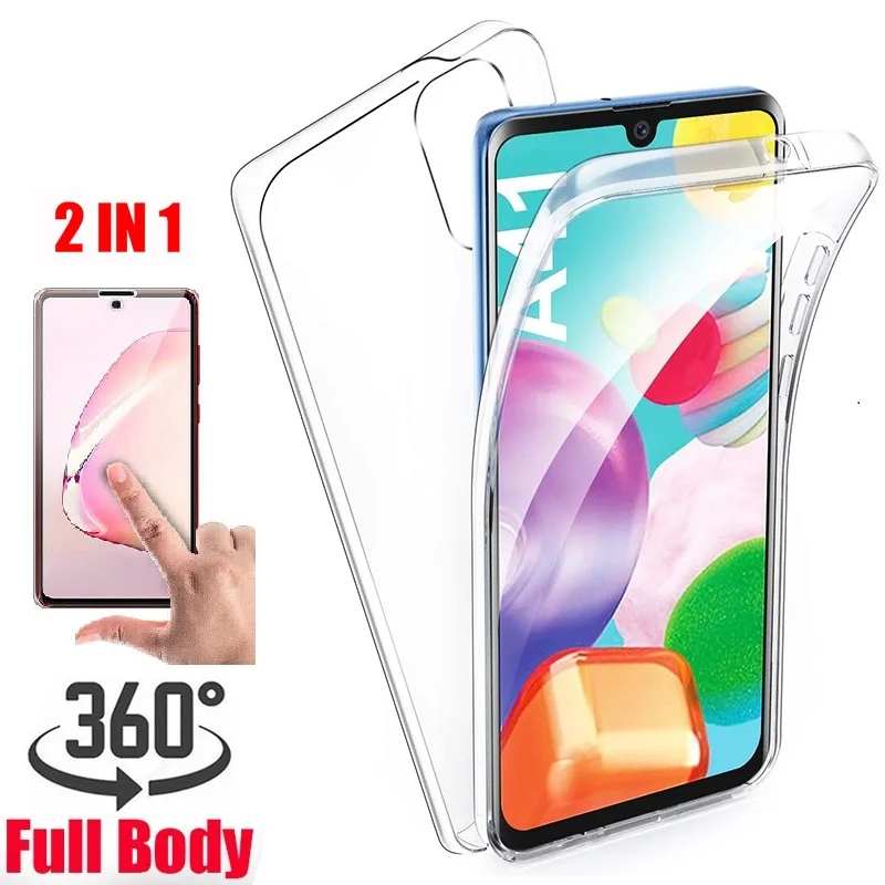 360 PC+Silicone Case on Samsung A42 A12 S20 S21 FE M51 A6 A8 A7 A9S 2018 A3 A5 2017 Full Body Cover Galaxy A02S A11 A21S A31 A41 | Мобильные