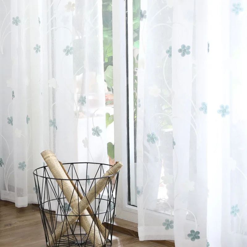 

New Style Hipster 2.8m Door Width Blue Pattern Curtain Yarn Bedroom Living Room Curtain Finished Product Customizable a Generati