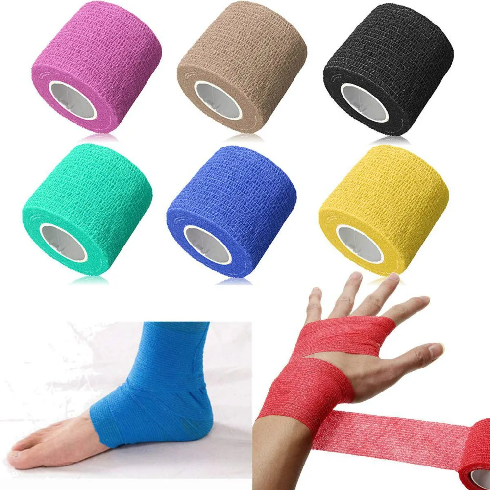 

New Colorful Sport Self Adhesive Elastic Bandage Wrap Tape 4.5m Elastoplast For Knee Support Pads Finger Ankle Palm Shoulder