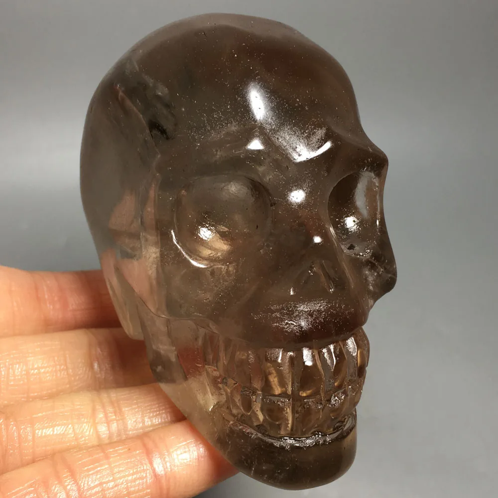 

379g High quality NATURAL smokey stone Skull quartz crystals healing