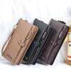 New Men Long Fashion Wallets Desigh Zipper Card Holder Leather Purse Solid Coin Pocket High Quality Male Purse 6