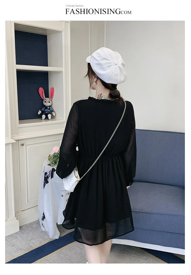 Одежда для беременных свободный стильный платье с длинными рукавами для беременных женщин Одежда для беременных 2056~ A~ 58~ 1253