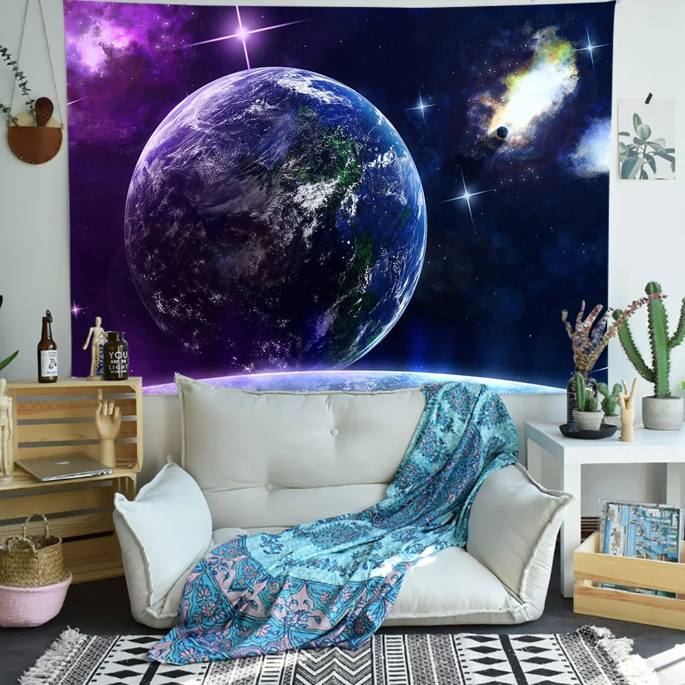 Simsant Solar System Galaxy Planet Tapestry Outer Space Universe Sun Art Wall Hanging Tapestries for Living Room Home Decor | Дом и сад