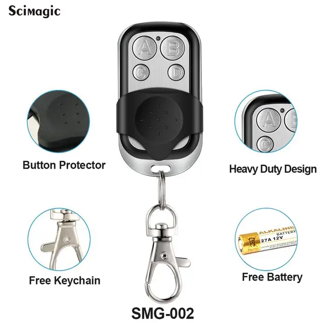 433MHz Cloning remote contol duplicator Electric garage gate remote control 433.92 MHz command KEY FOB fixed code gate control 2