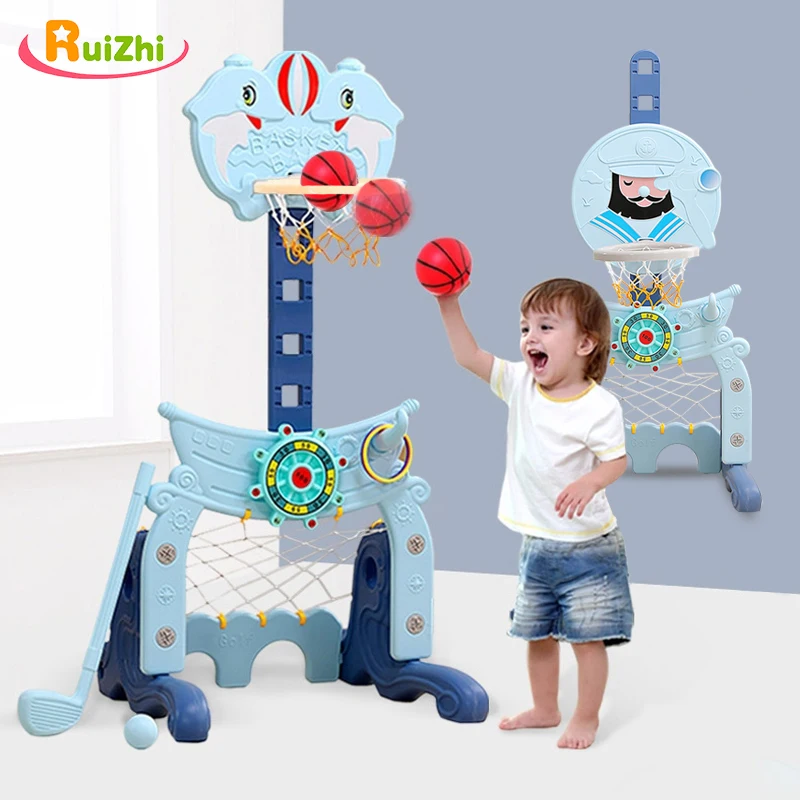 Ruizhi детский мультяшный дельфин подъемная баскетбольная рама с футбольными