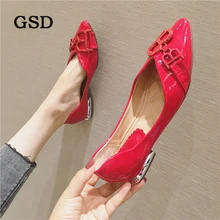 Классические брендовые туфли на плоской подошве; Модные женские водонепроницаемые Мокасины с острым носком и металлической пряжкой; женская обувь на плоской подошве; удобная женская обувь без застежки