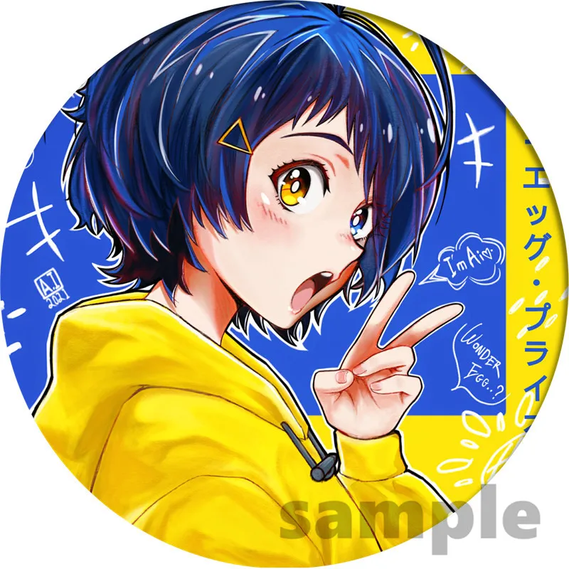 Cartoon WONDER EGG PRIORITY Ohto Ai Cosplay Badge Brooch Pin Anime Accessories For Clothes Backpack Decoration gift