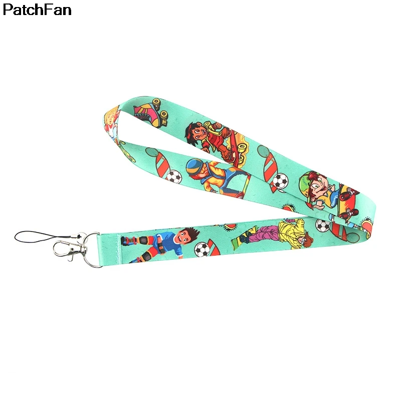 Patchfan в спортивном стиле Мультяшные шнурки шеи ремешки для телефонов, ключей шарик держатели идентификационных карт брелок лямки A2513