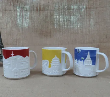 

Selling Simple Ceramic City Sculpture Cup large capacity cup creative Water Cup Ceramic Cup mugs