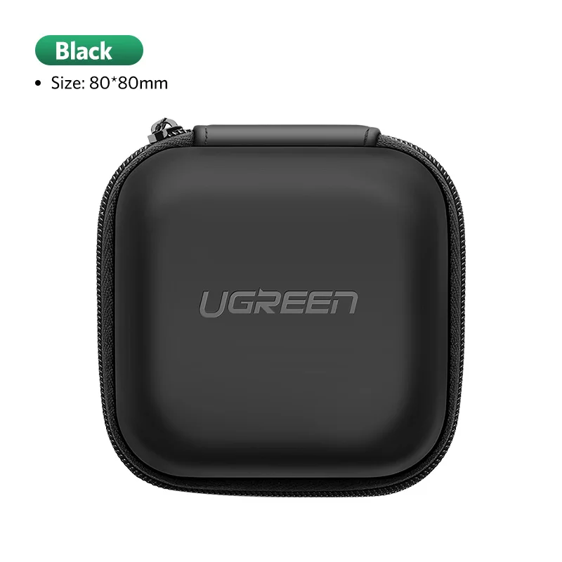 Ugreen чехол для наушников Жесткая Сумка для наушников гарнитура наушники Sennheiser амбушюры беспроводные Bluetooth наушники аксессуары - Цвет: Black