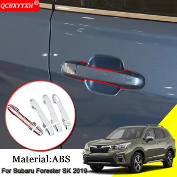 

Car-styling ABS Car Door Handle Cover Box Sequins Handle Frame Stickers Auto Decoration Accessories For Subaru Forester SK 2019