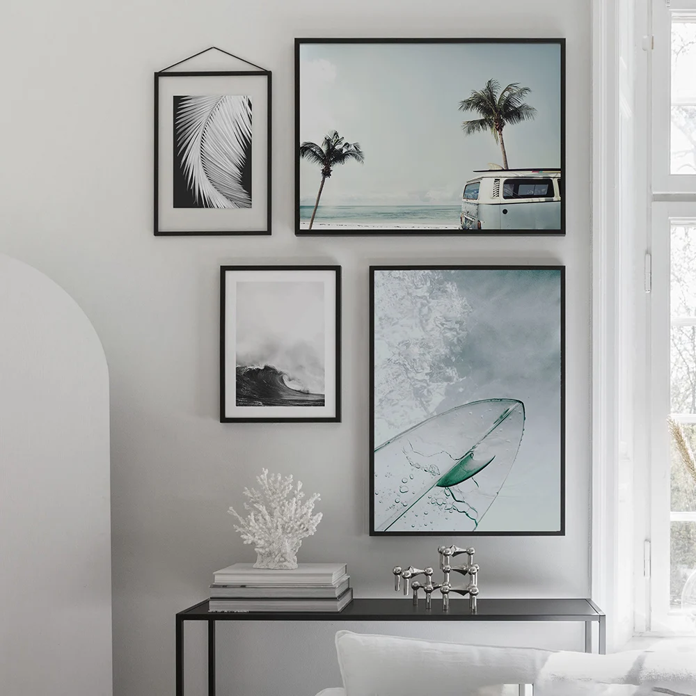 California Surf Art Prints Beach Wall Summer Print Palm Landscape Canvas Painting Surfboard Home Room Decor Coastal Posters | Дом и сад